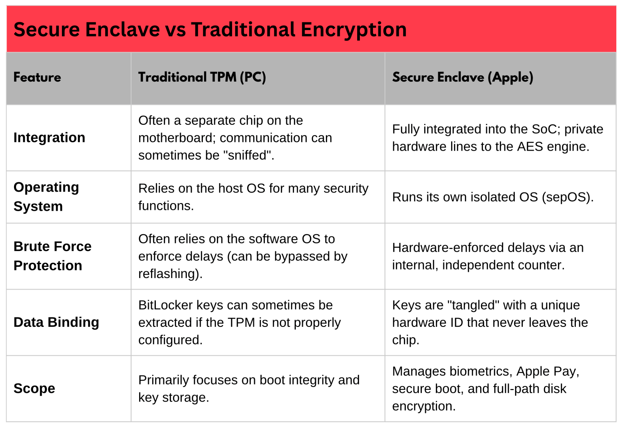Secure Enclave vs Traditional Encryption 